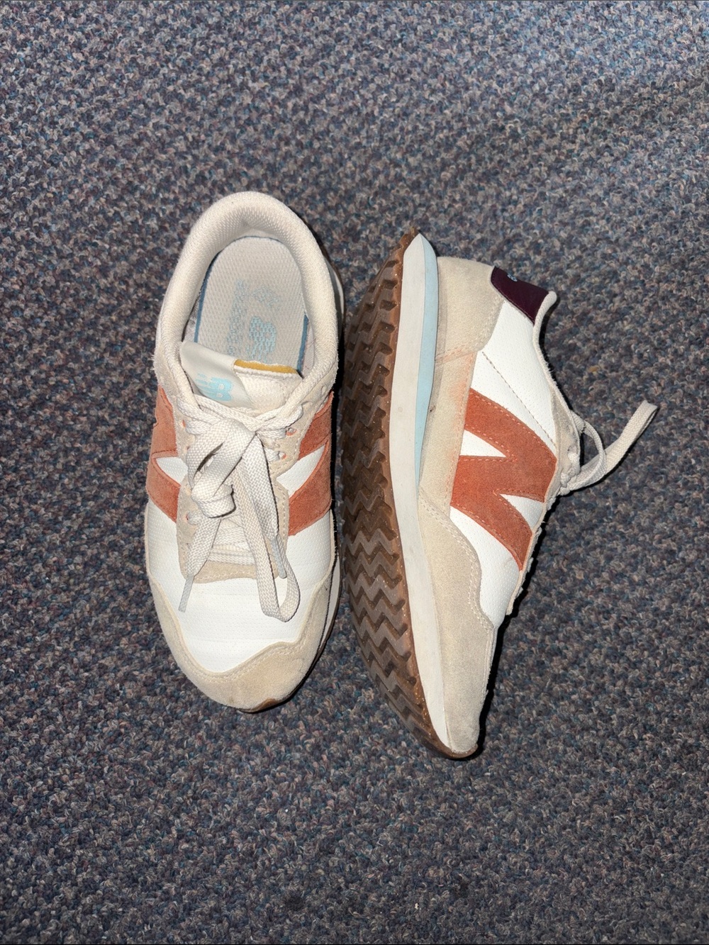 New Balance Women's White and Brown Retro Runner Sneakers